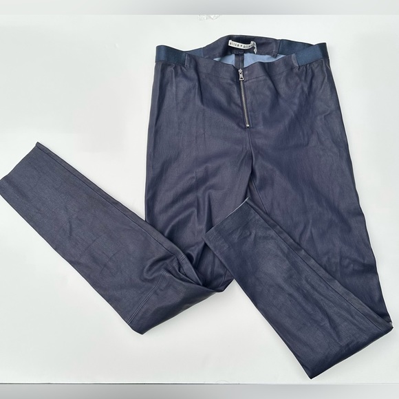 Alice + Olivia Navy Blue, Leather Leggings, Women's Size 10 - Picture 5 of 5